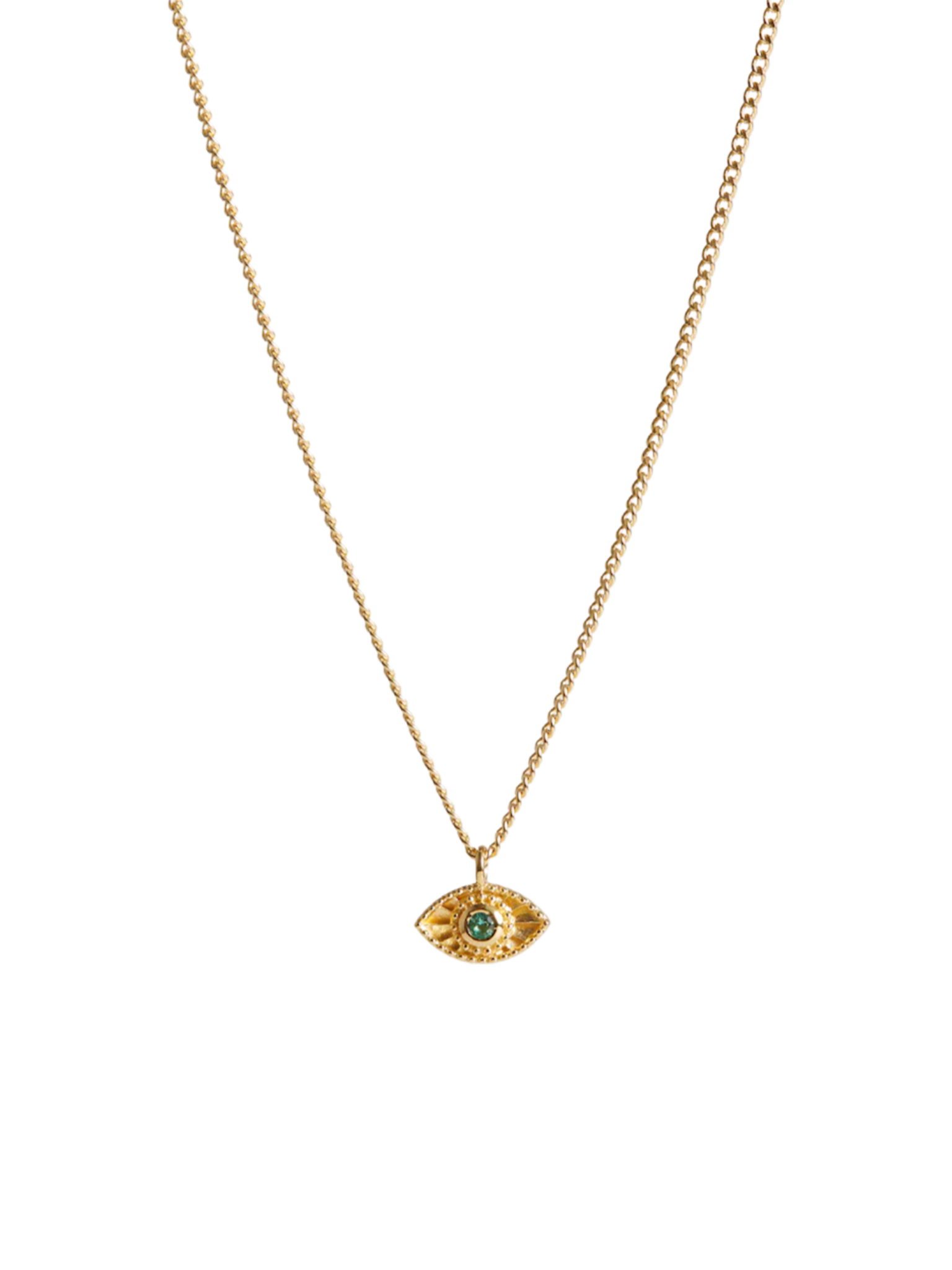 Mini rays of light necklace emerald gold